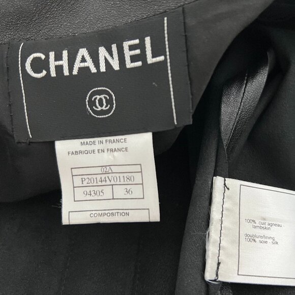 CHANEL 02 CC BLACK LEATHER JACKET SIZE FR 36 / US 4 - Picture 15 of 15